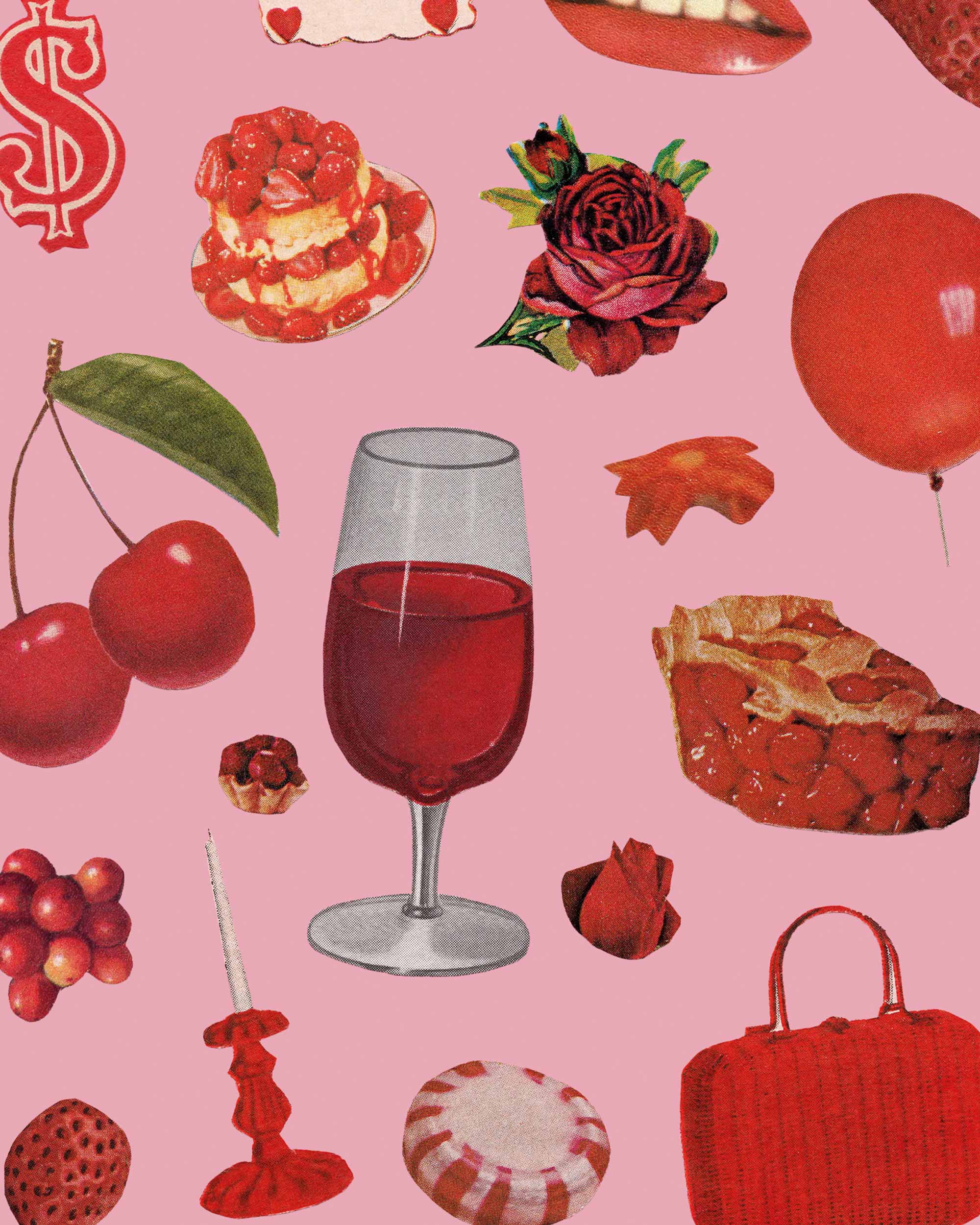 Red on Pink Art Print