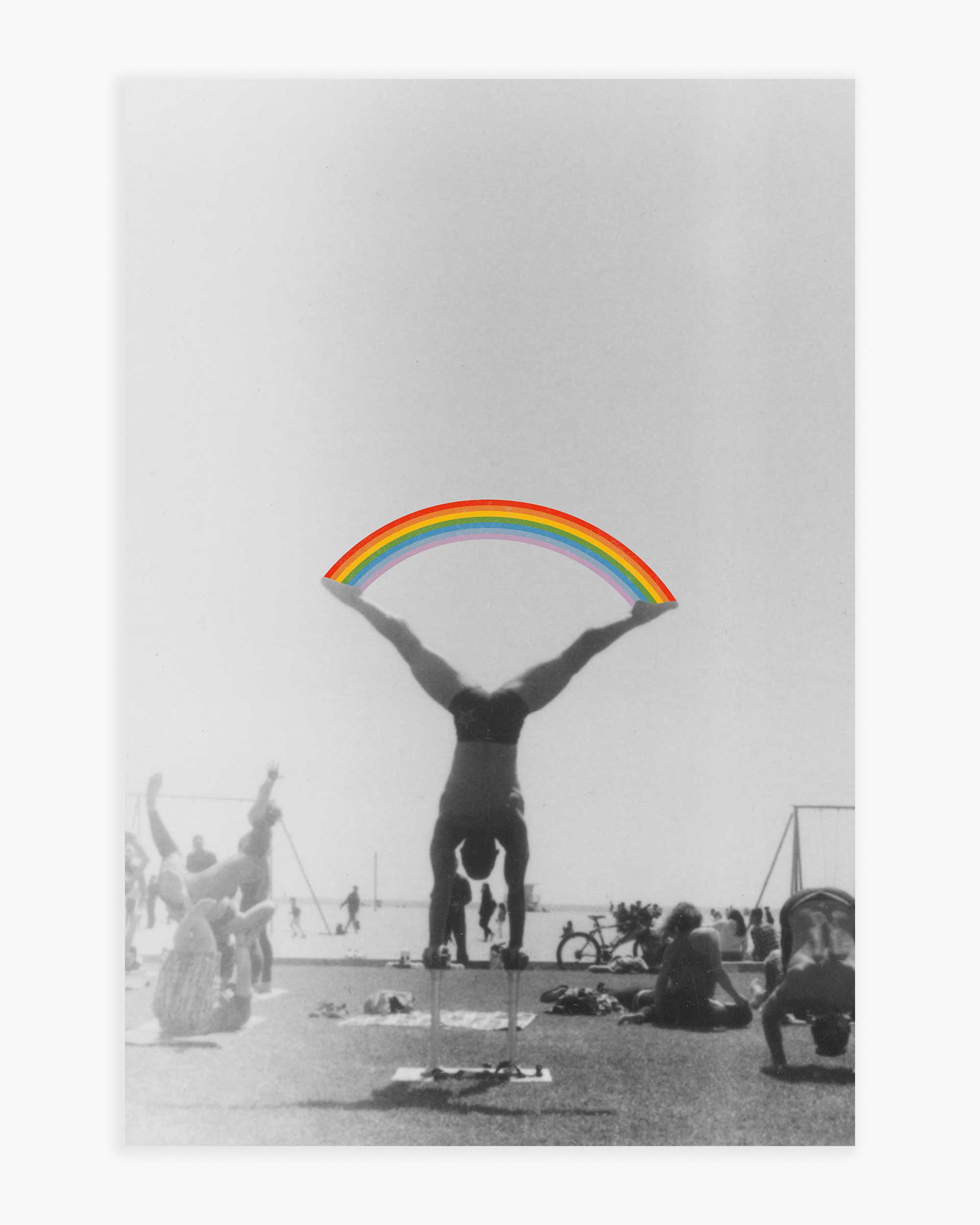 Straddle Rainbow Handstand Art Print