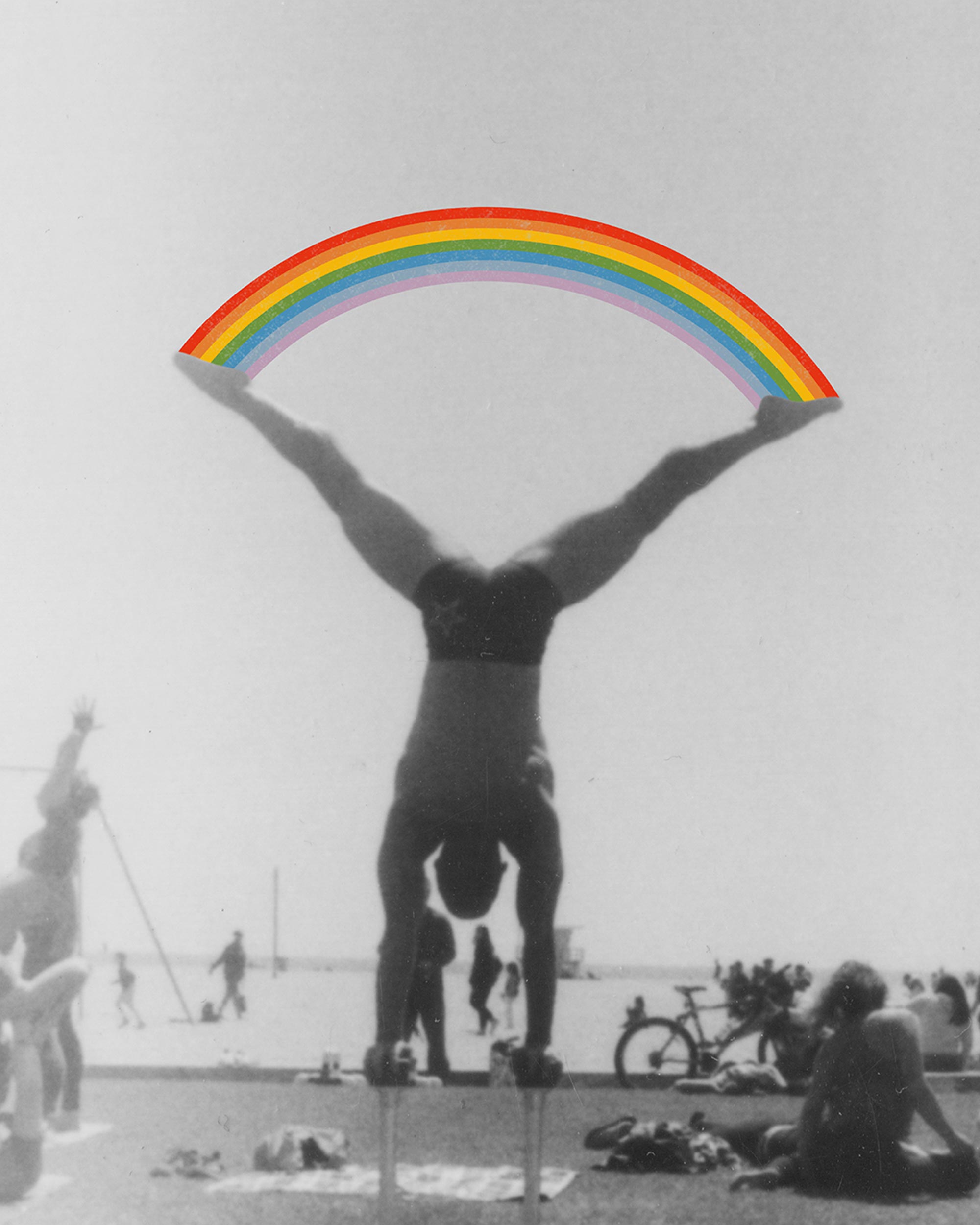 Straddle Rainbow Handstand Art Print