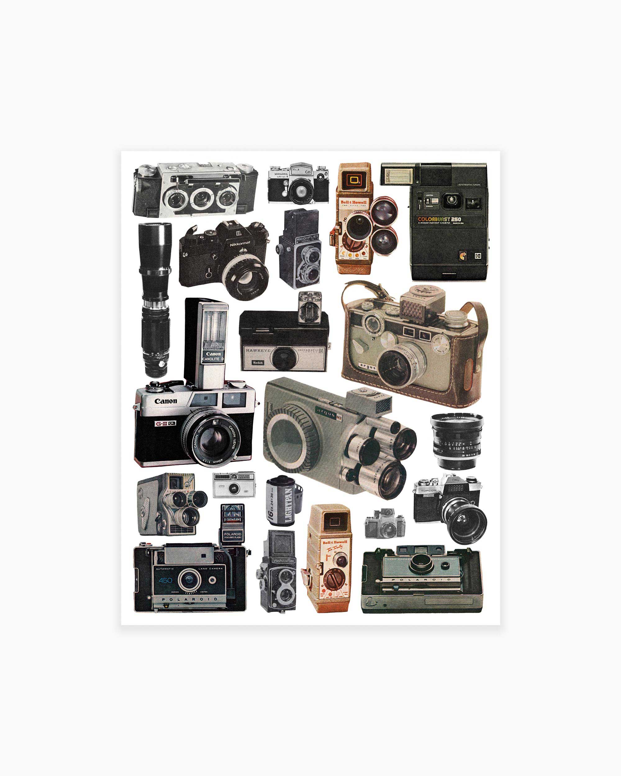 Retro Cameras Art Print