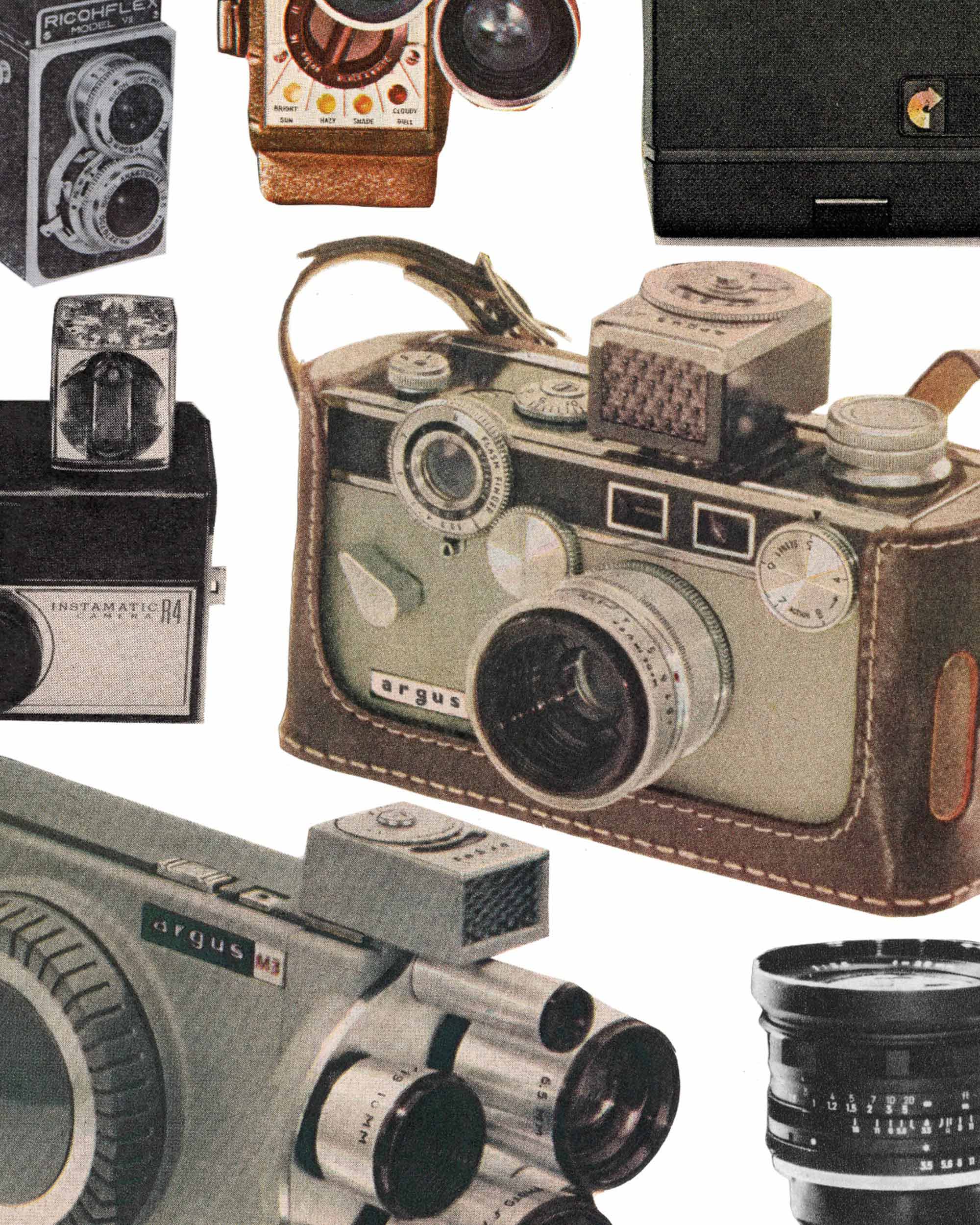 Retro Cameras Art Print