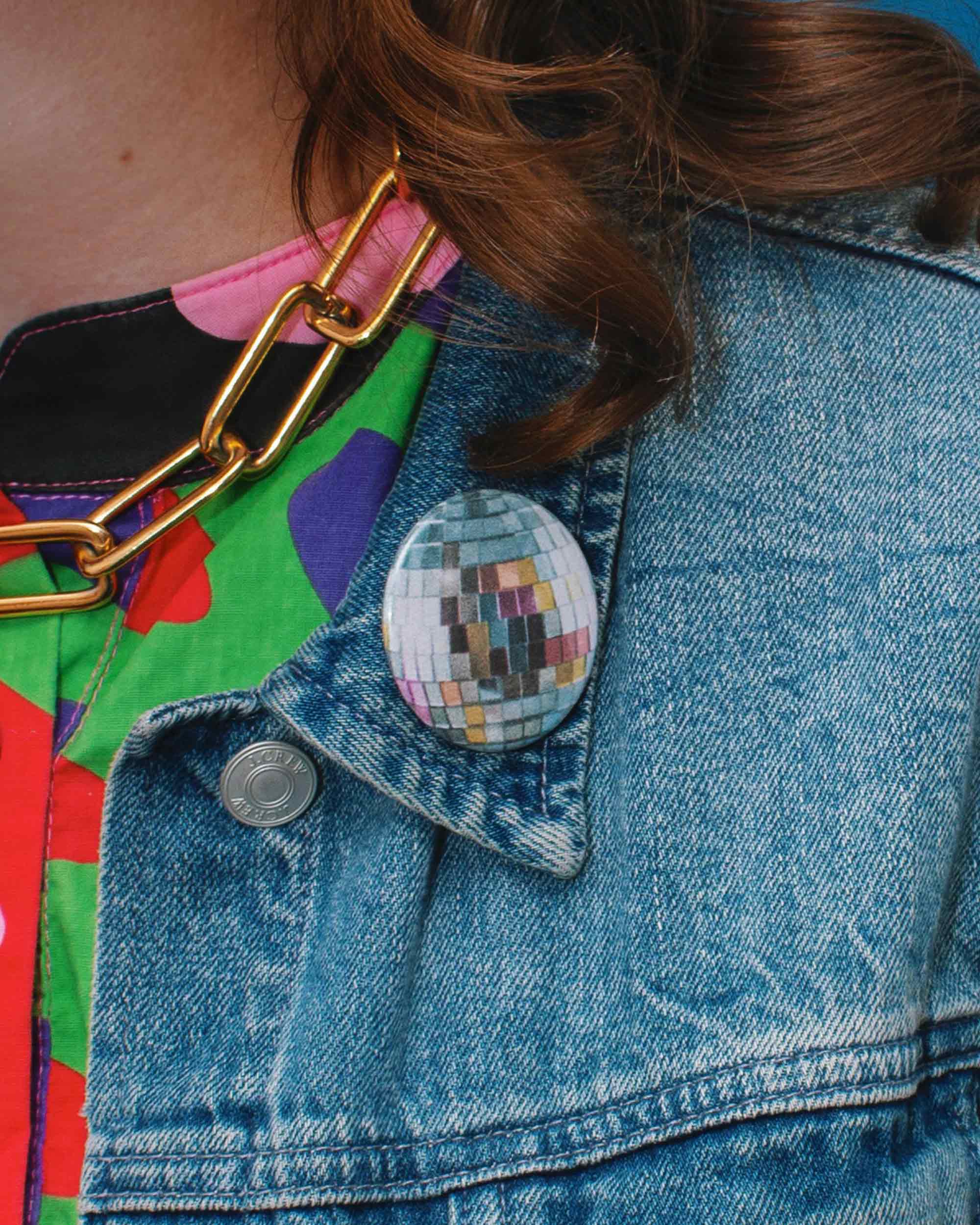 Disco Ball Pinback Button