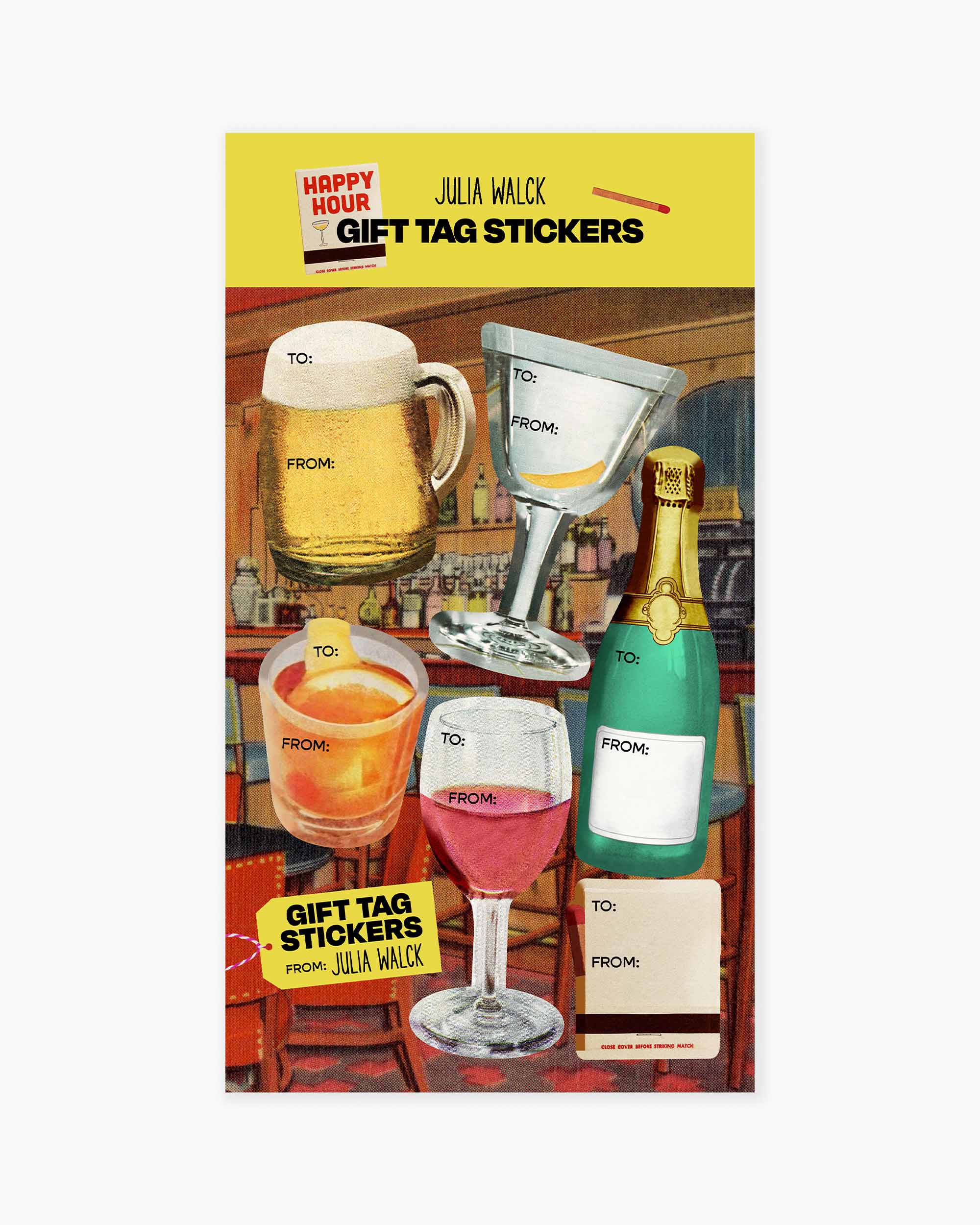 Happy Hour Gift Tag Stickers
