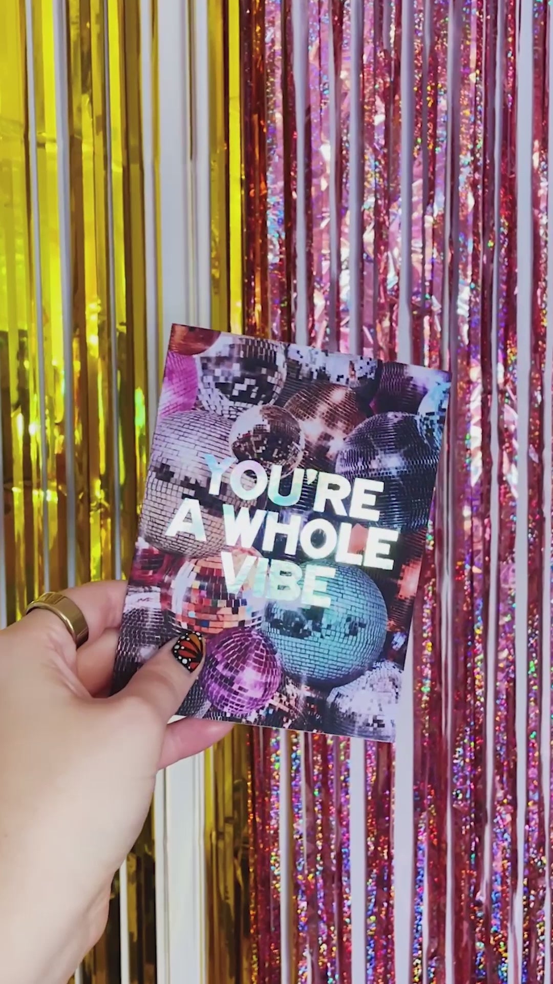 A Whole Vibe Metallic Greeting Card